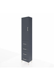 Arges Dolap 3 Raflı 4 Çekmeceli Tek Kapaklı 44x30x221 Antrasit-Antrasit