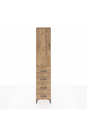 Arges Dolap 3 Raflı 4 Çekmeceli Tek Kapaklı 44x30x221 Çam-Çam