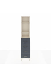 Arges Dolap 3 Raflı 4 Çekmeceli 44x30x221 Aytaşı-Antrasit