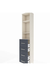 Arges Dolap 3 Raflı 4 Çekmeceli 44x30x221 Aytaşı-Antrasit