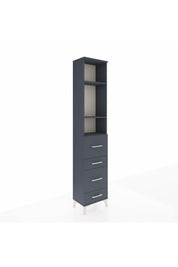 Arges Dolap 3 Raflı 4 Çekmeceli 44x30x221 Antrasit-Antrasit