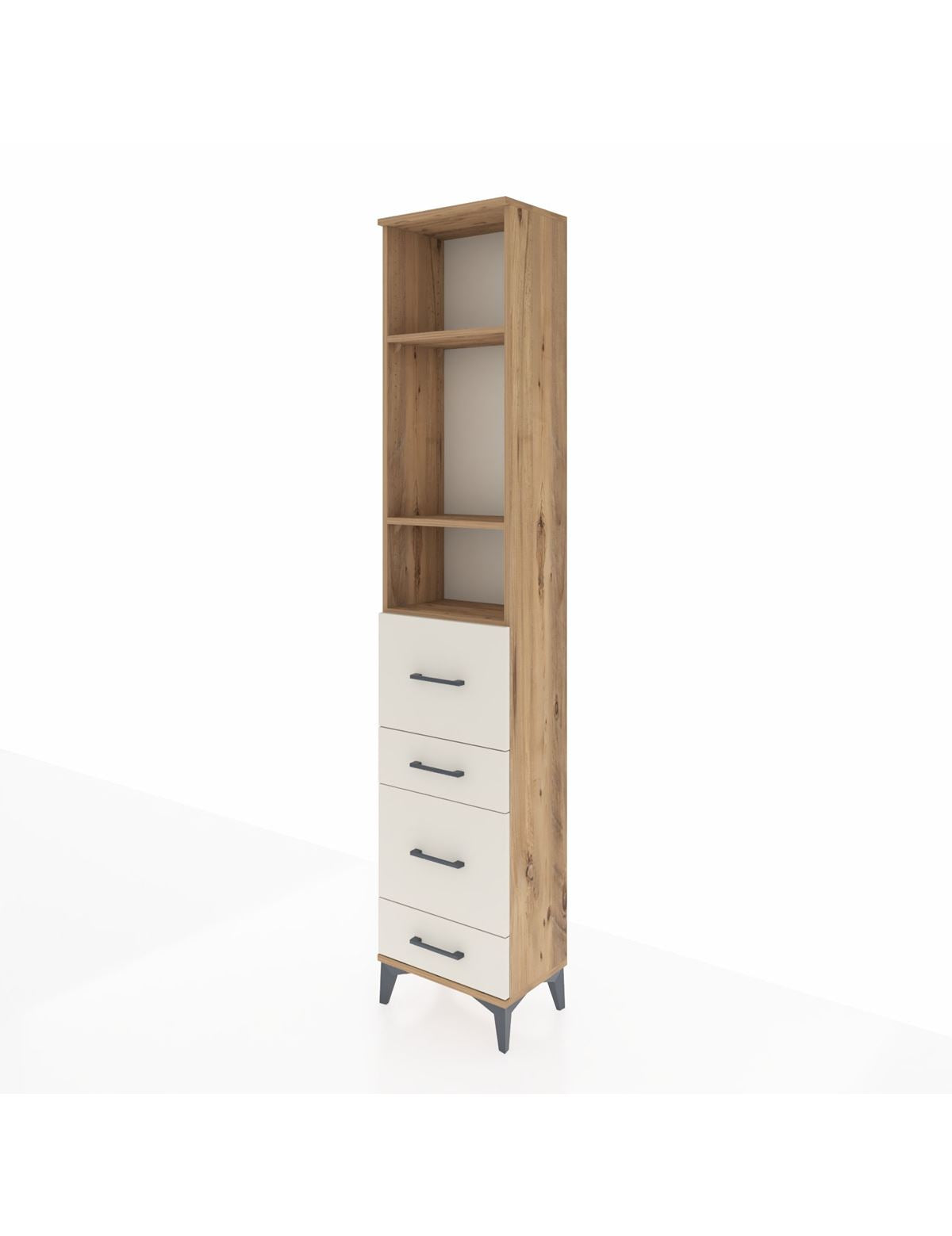 Arges Dolap 3 Raflı 4 Çekmeceli 44x30x221 - S28M129V7A