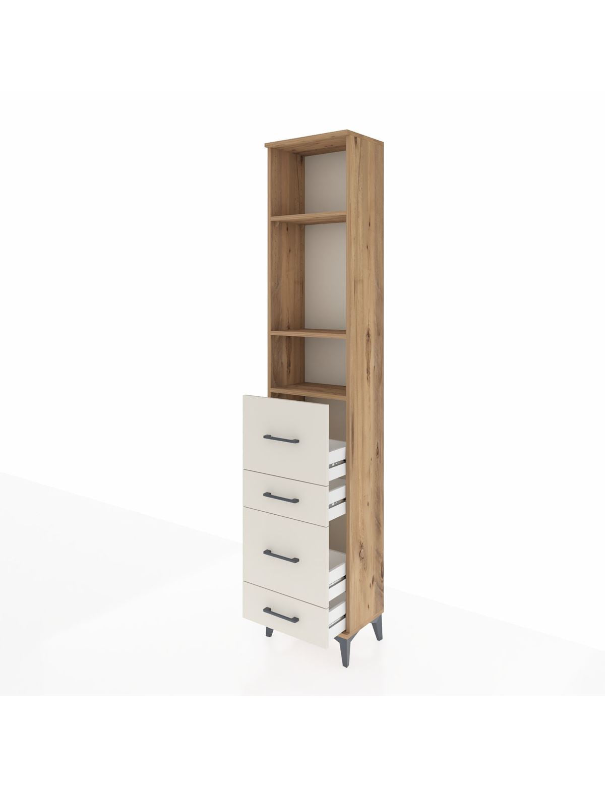 Arges Dolap 3 Raflı 4 Çekmeceli 44x30x221 - S28M129V7A