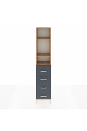 Arges Dolap 3 Raflı 4 Çekmeceli 44x30x221 Çam-Antrasit