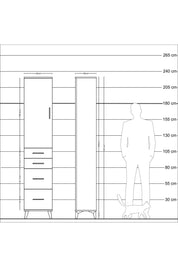 Arges Dolap 2 Raflı 4 Çekmeceli Tek Askılı 44x30x221 Aytaşı-Aytaşı