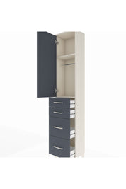 Arges Dolap 2 Raflı 4 Çekmeceli Tek Askılı 44x30x221 Aytaşı-Antrasit