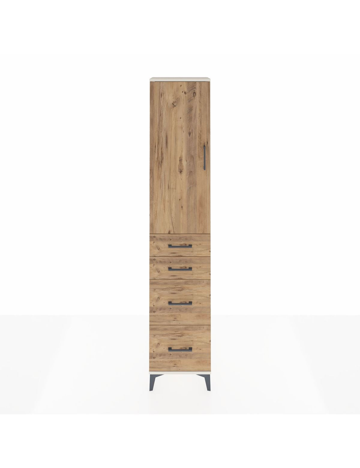 Arges Dolap 2 Raflı 4 Çekmeceli Tek Askılı 44x30x221 Aytaşı-Çam