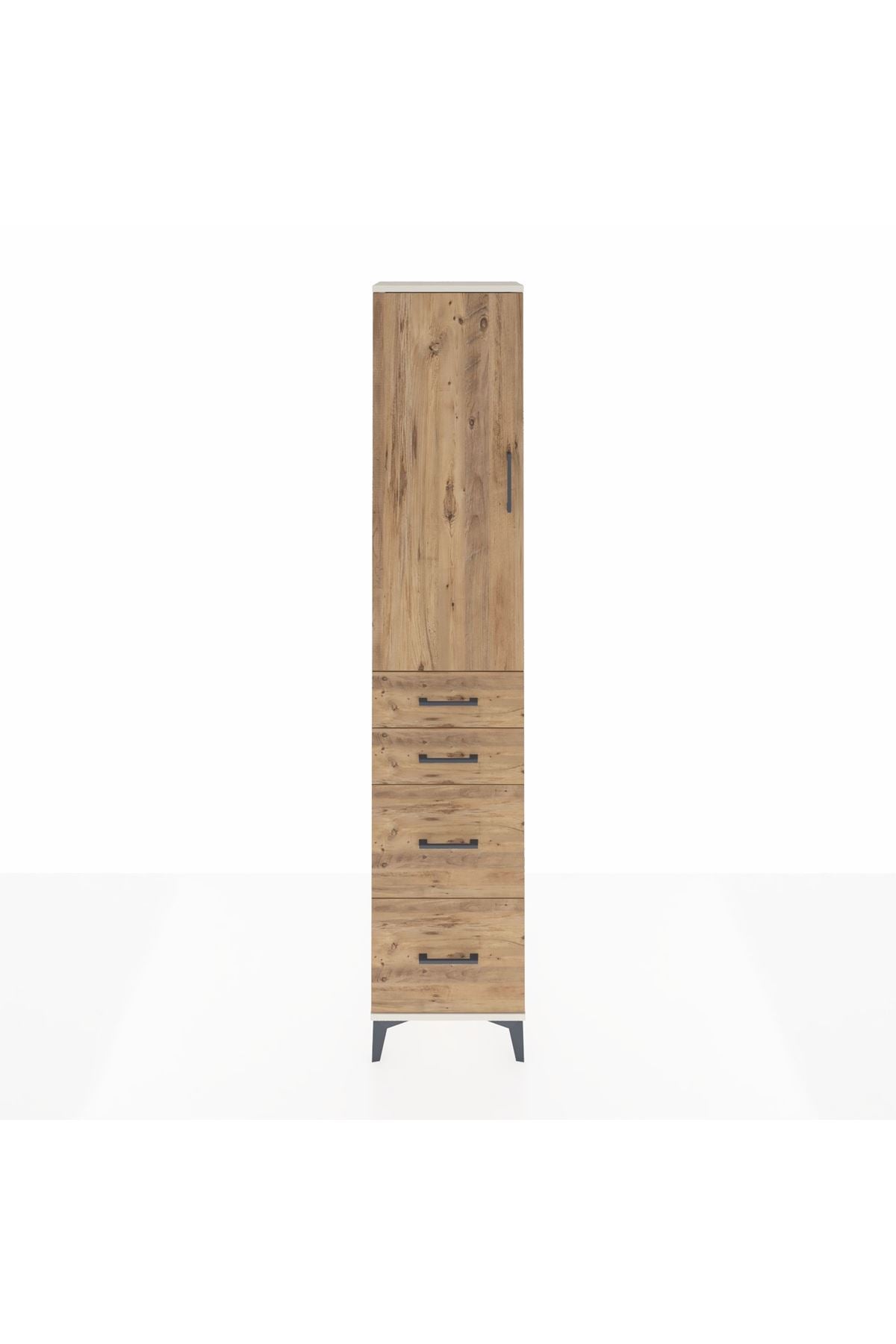 Arges Dolap 2 Raflı 4 Çekmeceli Tek Askılı 44x30x221 Aytaşı-Çam