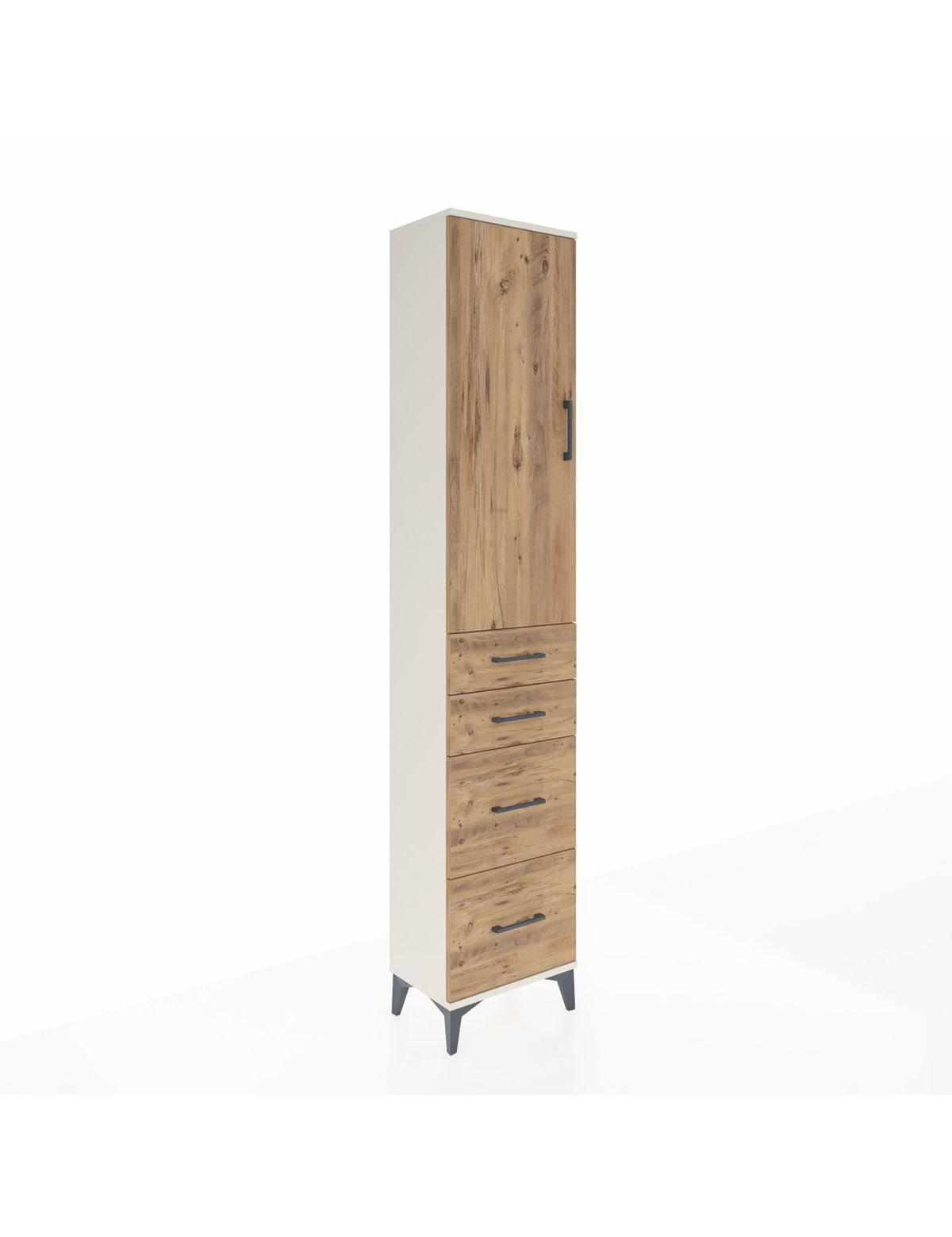 Arges Dolap 2 Raflı 4 Çekmeceli Tek Askılı 44x30x221 Aytaşı-Çam