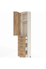 Arges Dolap 2 Raflı 4 Çekmeceli Tek Askılı 44x30x221 Aytaşı-Çam