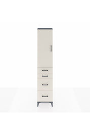 Arges Dolap 2 Raflı 4 Çekmeceli Tek Askılı 44x30x221 Antrasit-Aytaşı