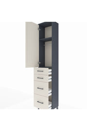 Arges Dolap 2 Raflı 4 Çekmeceli Tek Askılı 44x30x221 Antrasit-Aytaşı