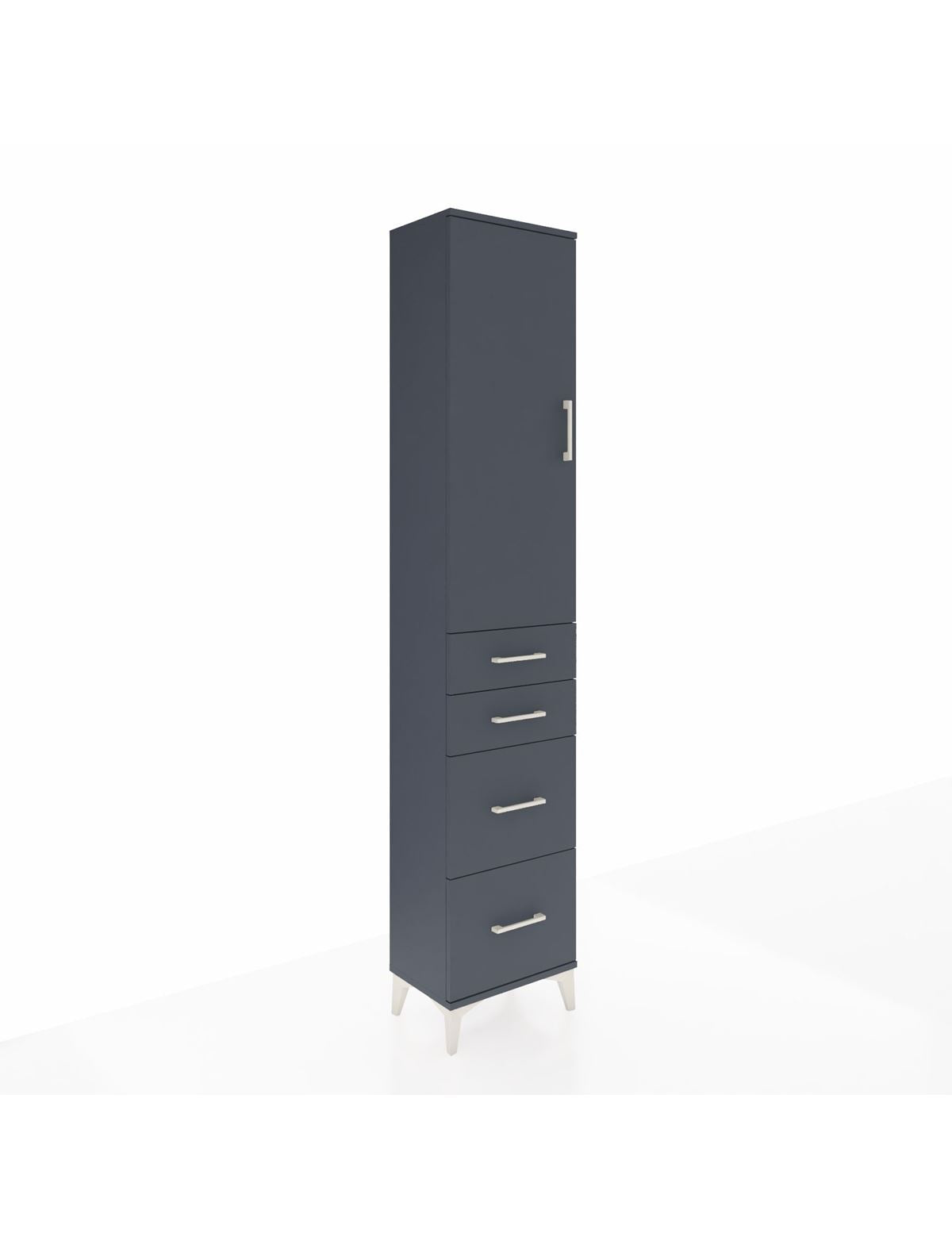 Arges Dolap 2 Raflı 4 Çekmeceli Tek Askılı 44x30x221 Antrasit-Antrasit