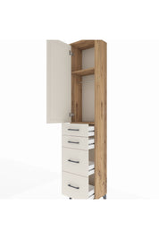 Arges Dolap 2 Raflı 4 Çekmeceli Tek Askılı 44x30x221 Çam-Aytaşı