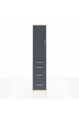 Arges Dolap 2 Raflı 4 Çekmeceli Tek Askılı 44x30x221