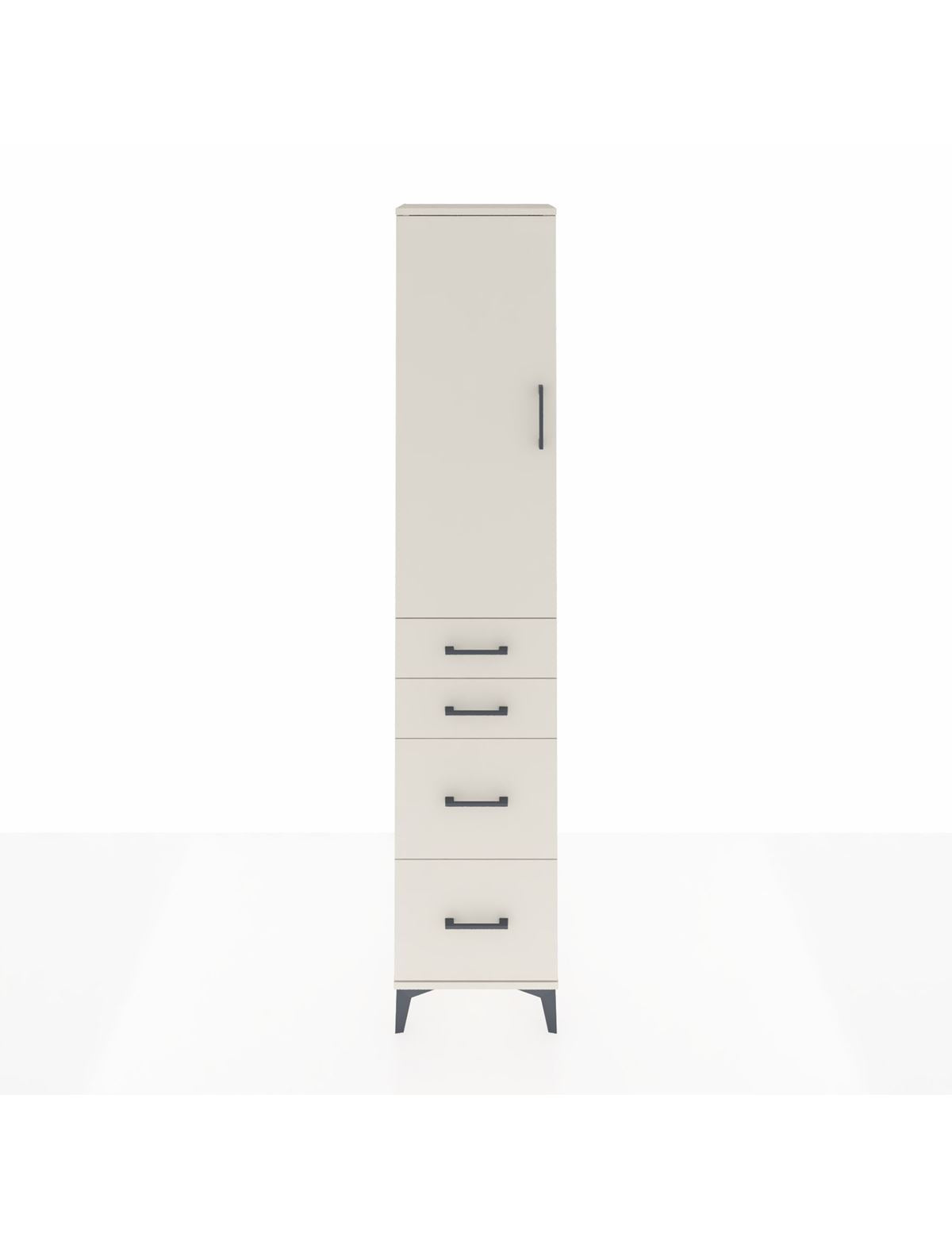 Arges Dolap 3 Raflı 4 Çekmeceli Tek Kapaklı 44x30x221 Aytaşı-Aytaşı