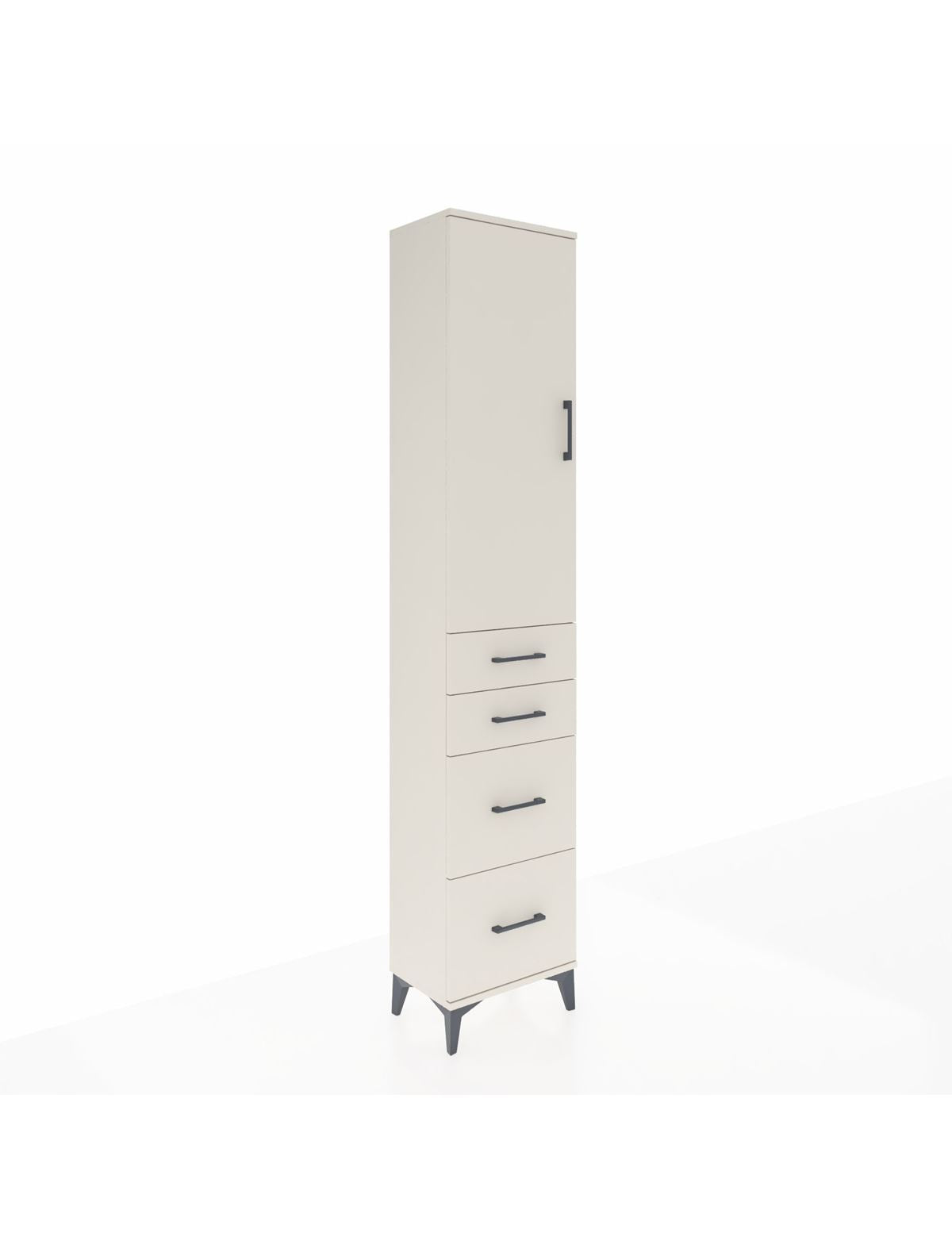 Arges Dolap 3 Raflı 4 Çekmeceli Tek Kapaklı 44x30x221 Aytaşı-Aytaşı