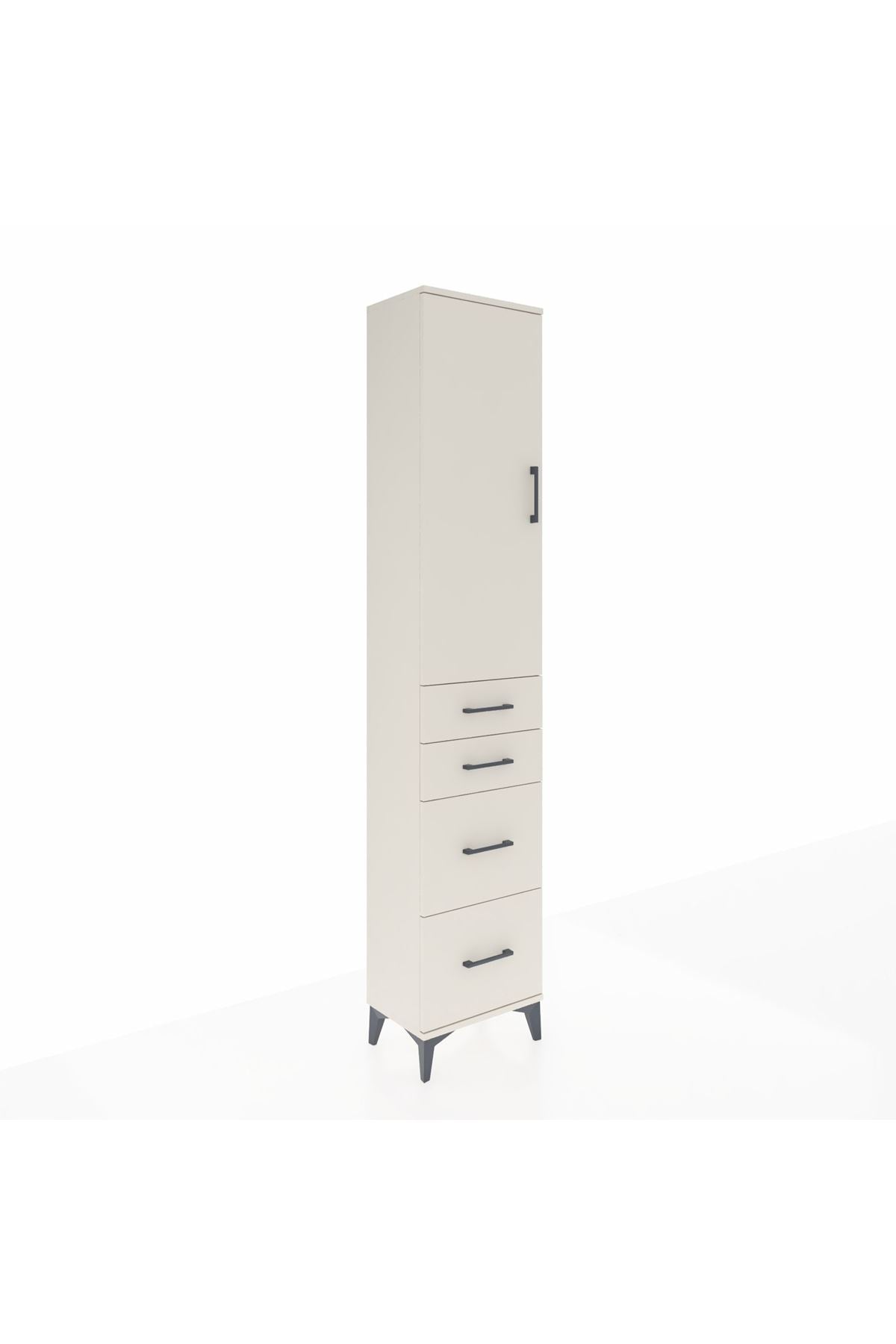 Arges Dolap 3 Raflı 4 Çekmeceli Tek Kapaklı 44x30x221 Aytaşı-Aytaşı