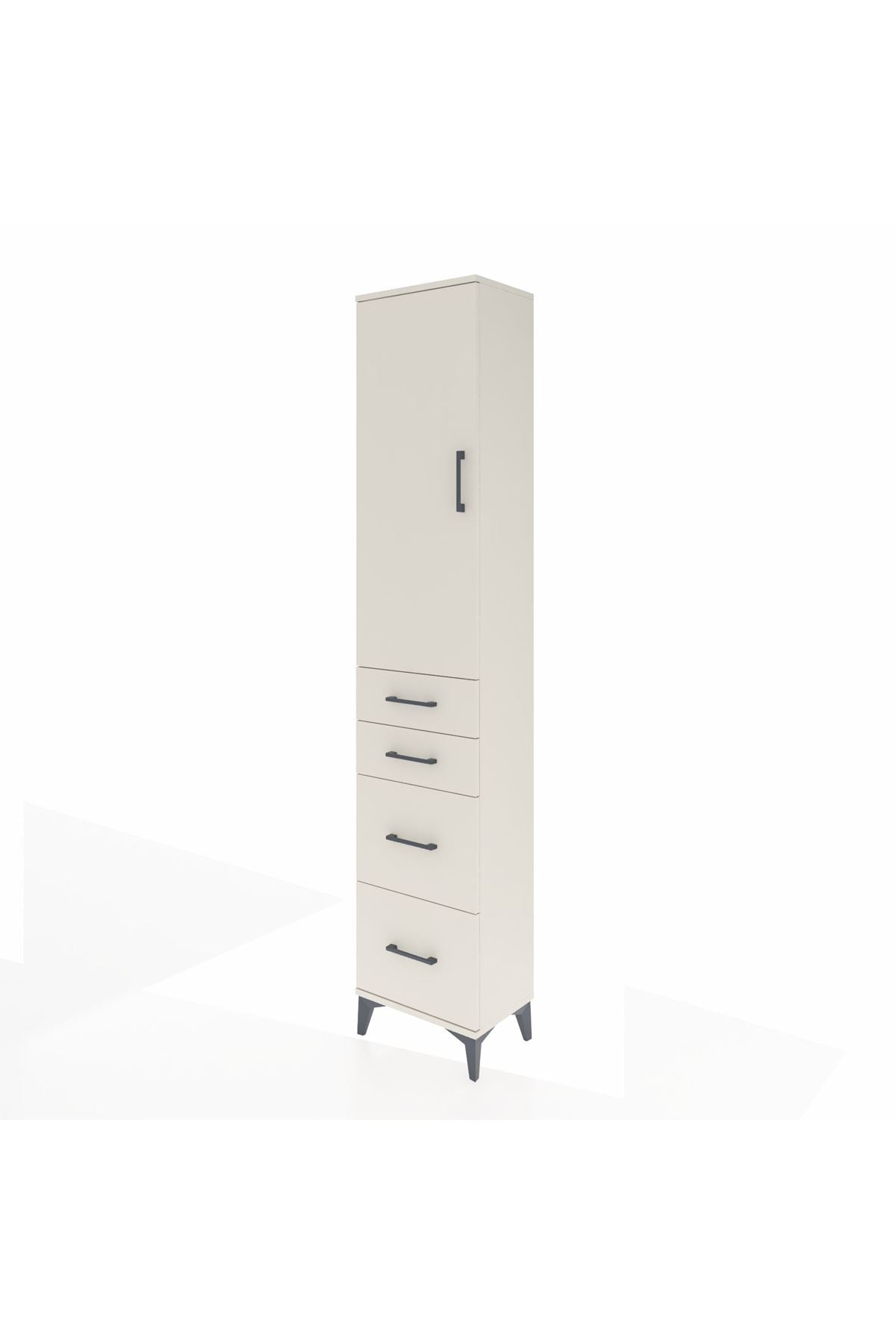 Arges Dolap 3 Raflı 4 Çekmeceli Tek Kapaklı 44x30x221 Aytaşı-Aytaşı