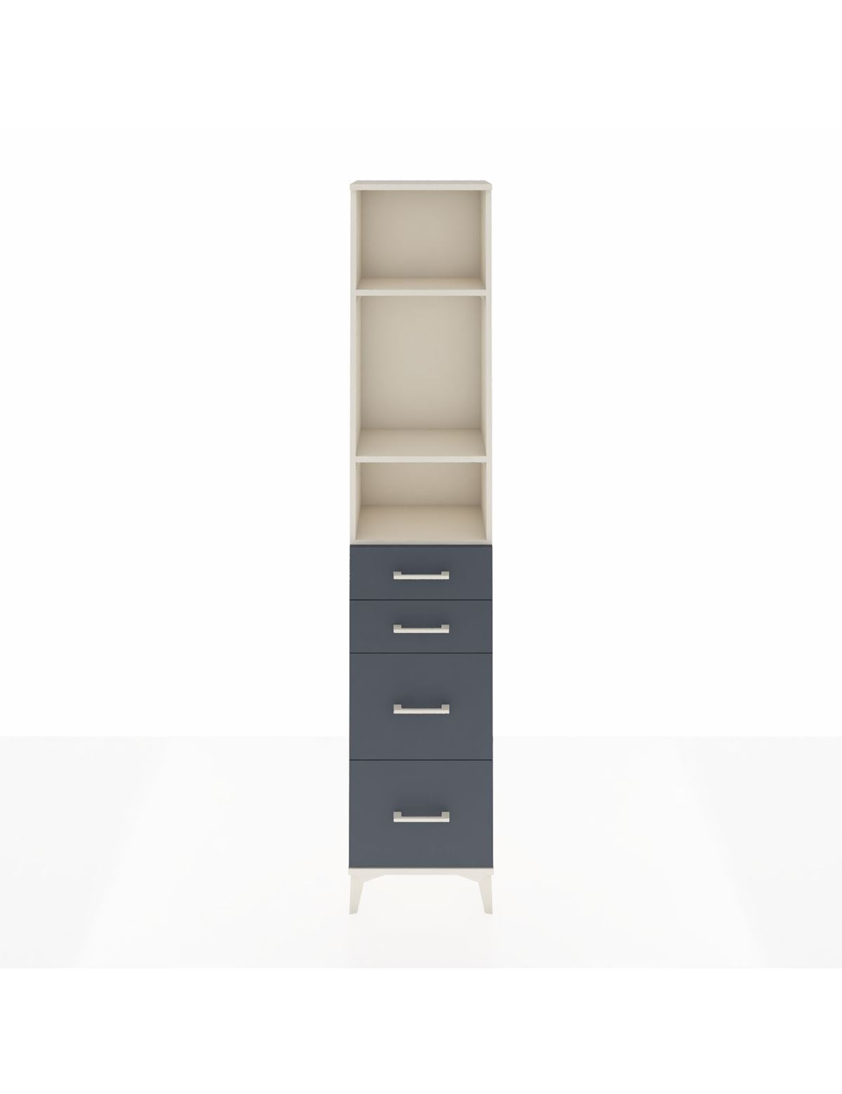 Arges Dolap 3 Raflı 4 Çekmeceli 44x30x221 Aytaşı-Antrasit