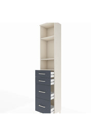 Arges Dolap 3 Raflı 4 Çekmeceli 44x30x221 Aytaşı-Antrasit