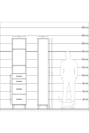 Arges Dolap 3 Raflı 4 Çekmeceli 44x30x221 Aytaşı-Çam