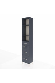 Arges Dolap 3 Raflı 4 Çekmeceli 44x30x221 Antrasit-Antrasit