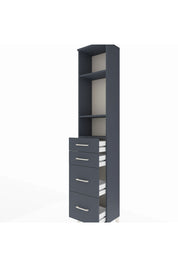 Arges Dolap 3 Raflı 4 Çekmeceli 44x30x221 Antrasit-Antrasit