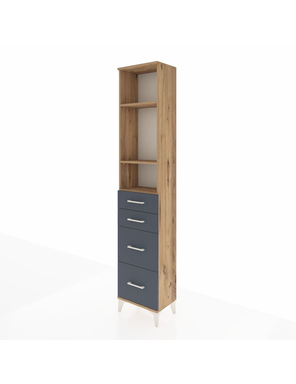 Arges Dolap 3 Raflı 4 Çekmeceli 44x30x221 - S28M132V8A