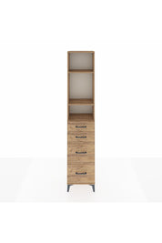 Arges Dolap 3 Raflı 4 Çekmeceli 44x30x221 Çam-Çam