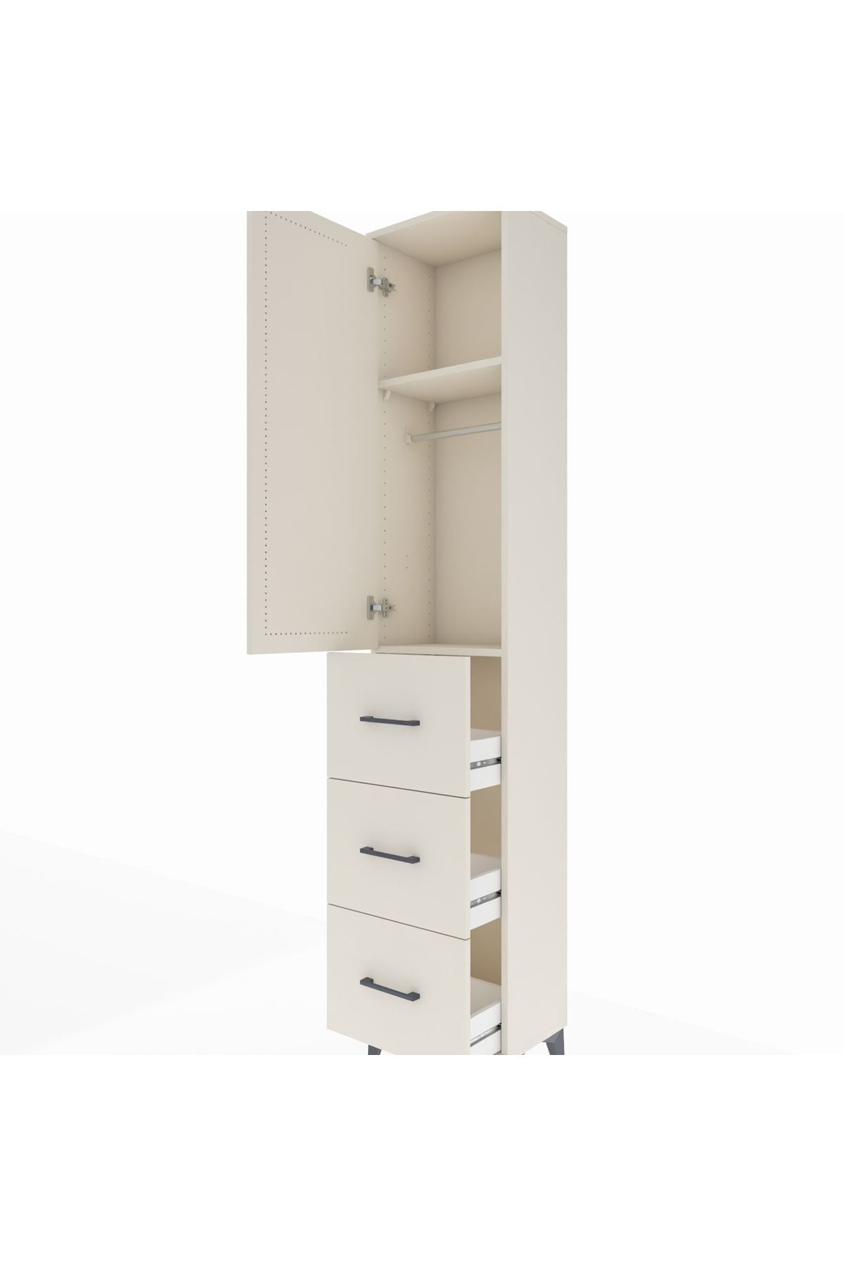 Arges Dolap 2 Raflı 3 Çekmeceli Tek Askılı 44x30x221 Aytaşı-Aytaşı