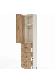 Arges Dolap 2 Raflı 3 Çekmeceli Tek Askılı 44x30x221 Aytaşı-Çam