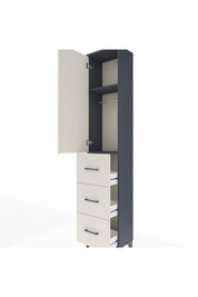 Arges Dolap 2 Raflı 3 Çekmeceli Tek Askılı 44x30x221 Antrasit-Aytaşı