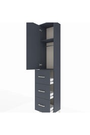 Arges Dolap 2 Raflı 3 Çekmeceli Tek Askılı 44x30x221 Antrasit-Antrasit