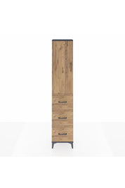 Arges Dolap 2 Raflı 3 Çekmeceli Tek Askılı 44x30x221 Antrasit-Çam