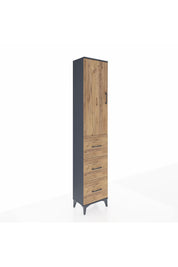 Arges Dolap 2 Raflı 3 Çekmeceli Tek Askılı 44x30x221 Antrasit-Çam