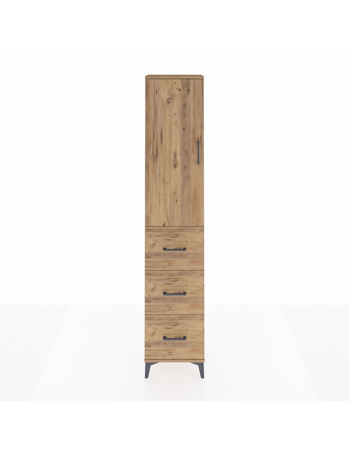 Arges Dolap 2 Raflı 3 Çekmeceli Tek Askılı 44x30x221 Çam-Çam