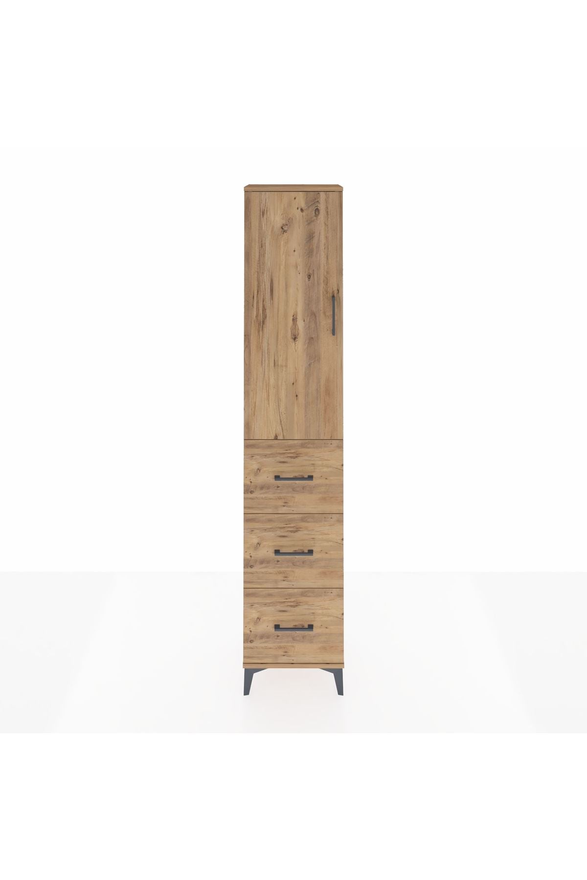 Arges Dolap 2 Raflı 3 Çekmeceli Tek Askılı 44x30x221 Çam-Çam