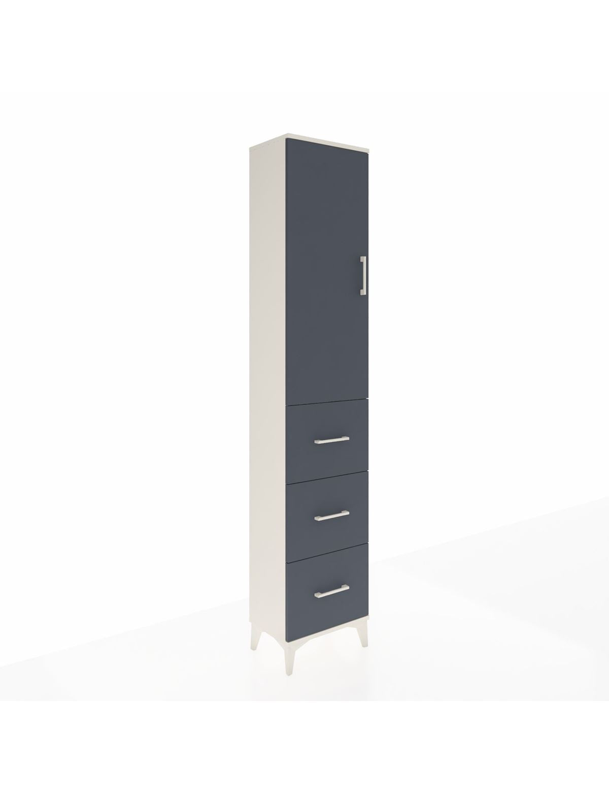 Arges Dolap 3 Raflı 3 Çekmeceli Tek Kapaklı 44x30x221 Aytaşı-Antrasit