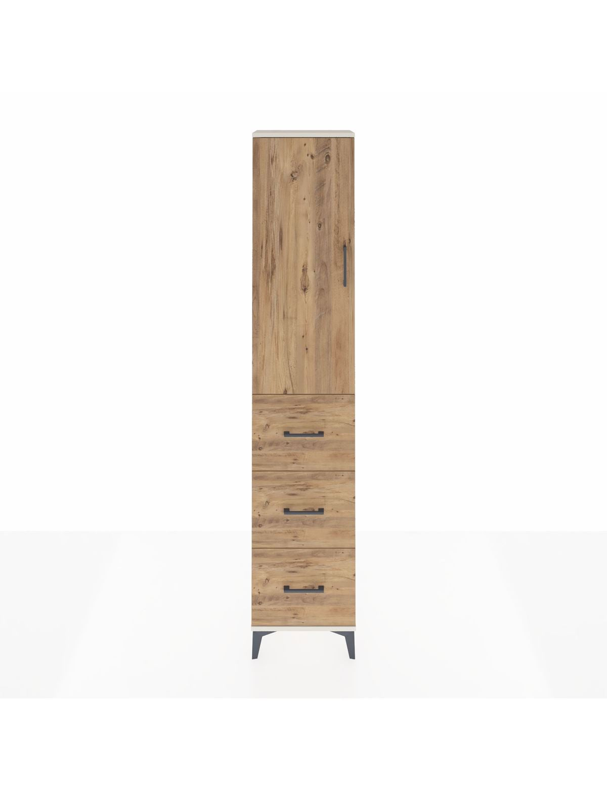 Arges Dolap 3 Raflı 3 Çekmeceli Tek Kapaklı 44x30x221 Aytaşı-Çam