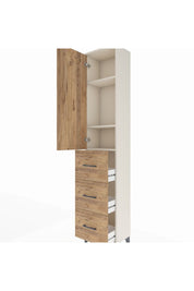 Arges Dolap 3 Raflı 3 Çekmeceli Tek Kapaklı 44x30x221 Aytaşı-Çam