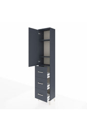 Arges Dolap 3 Raflı 3 Çekmeceli Tek Kapaklı 44x30x221 Antrasit-Antrasit