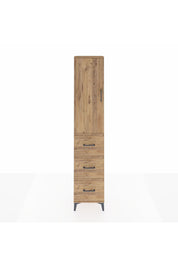 Arges Dolap 3 Raflı 3 Çekmeceli Tek Kapaklı 44x30x221 Çam-Çam