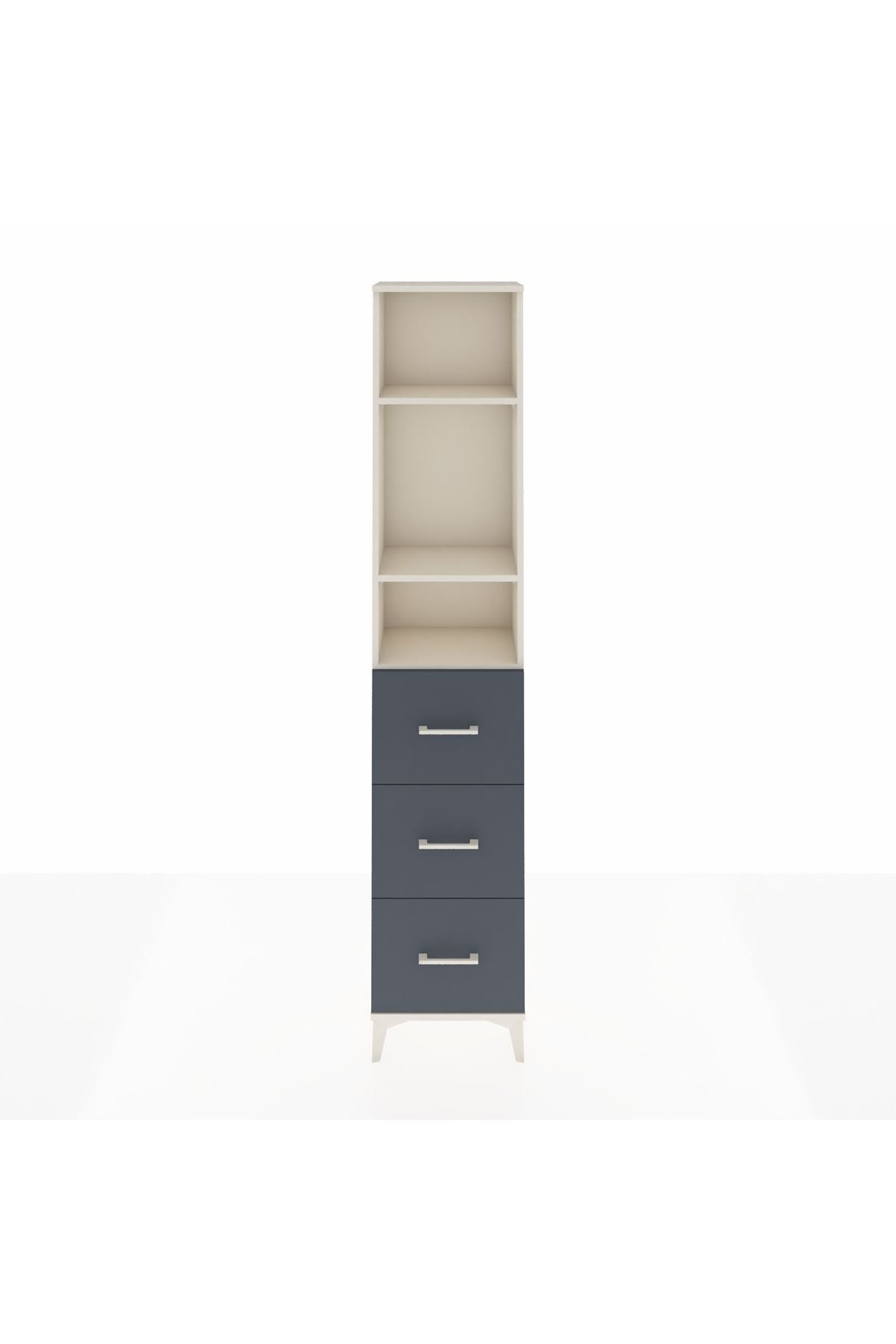 Arges Dolap 3 Raflı 3 Çekmeceli 44x30x221 Aytaşı-Antrasit