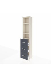 Arges Dolap 3 Raflı 3 Çekmeceli 44x30x221 Aytaşı-Antrasit