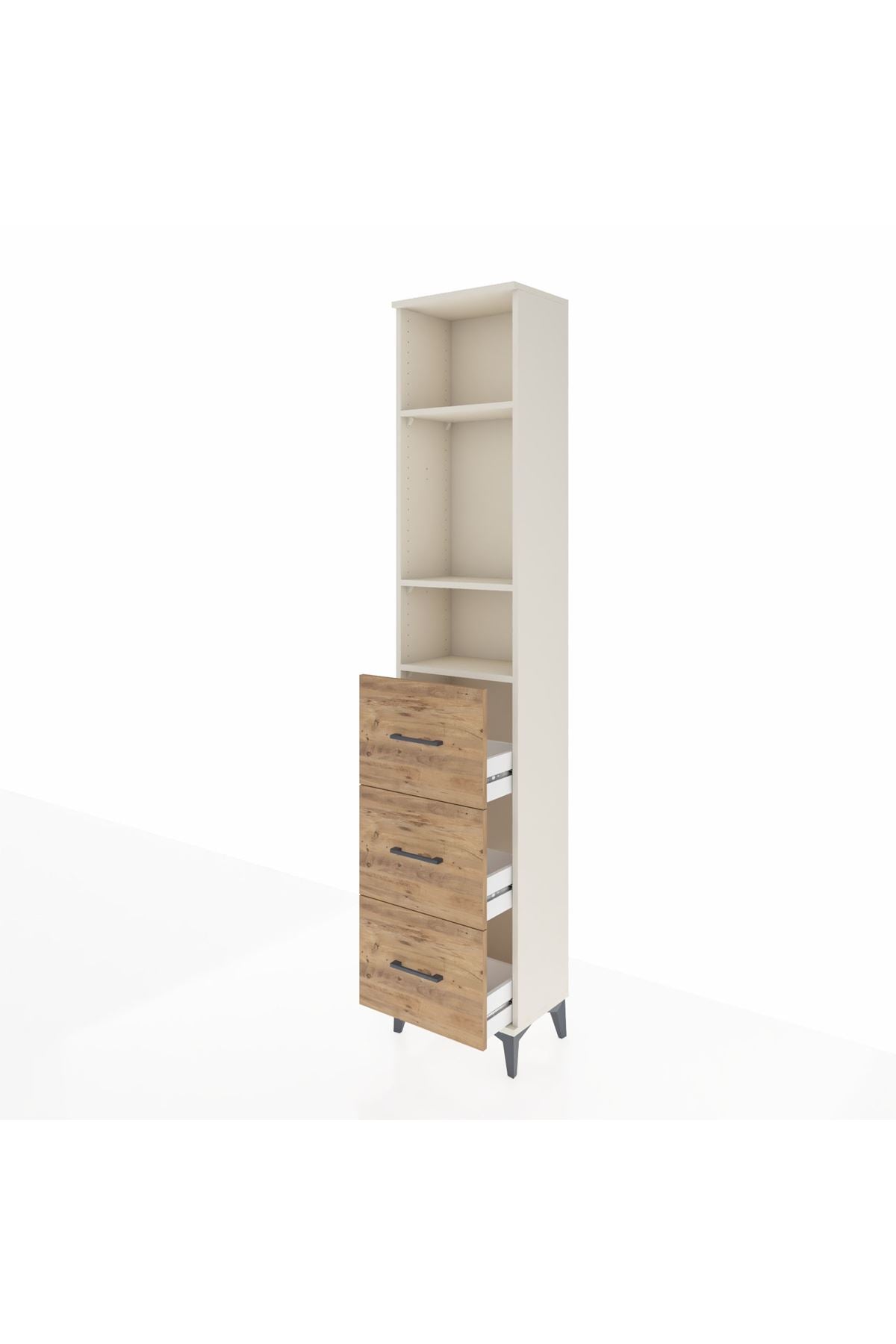 Arges Dolap 3 Raflı 3 Çekmeceli 44x30x221 Aytaşı-Çam