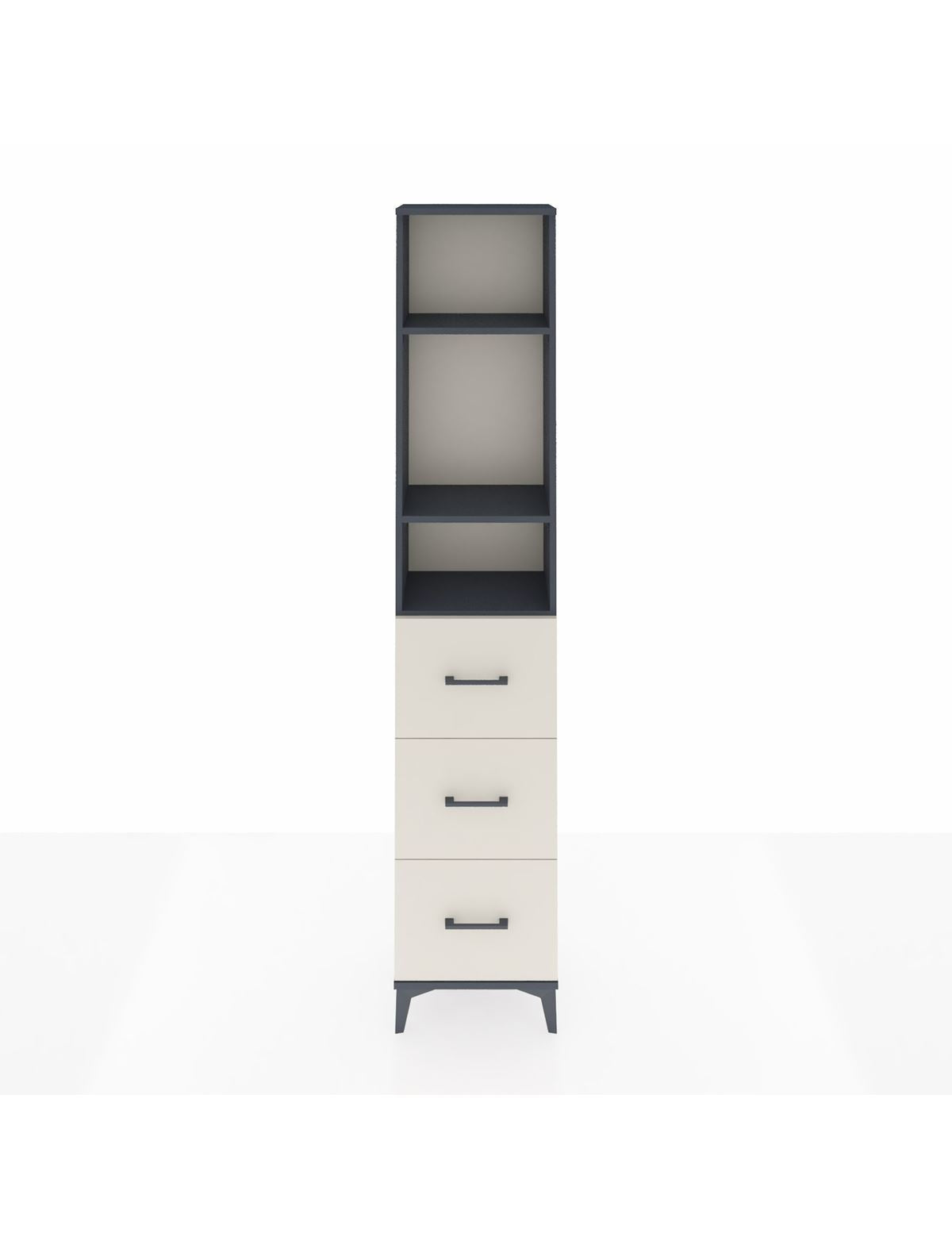 Arges Dolap 3 Raflı 3 Çekmeceli 44x30x221 Antrasit-Aytaşı