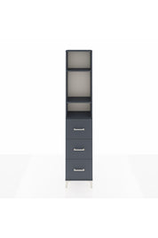 Arges Dolap 3 Raflı 3 Çekmeceli 44x30x221 Antrasit-Antrasit