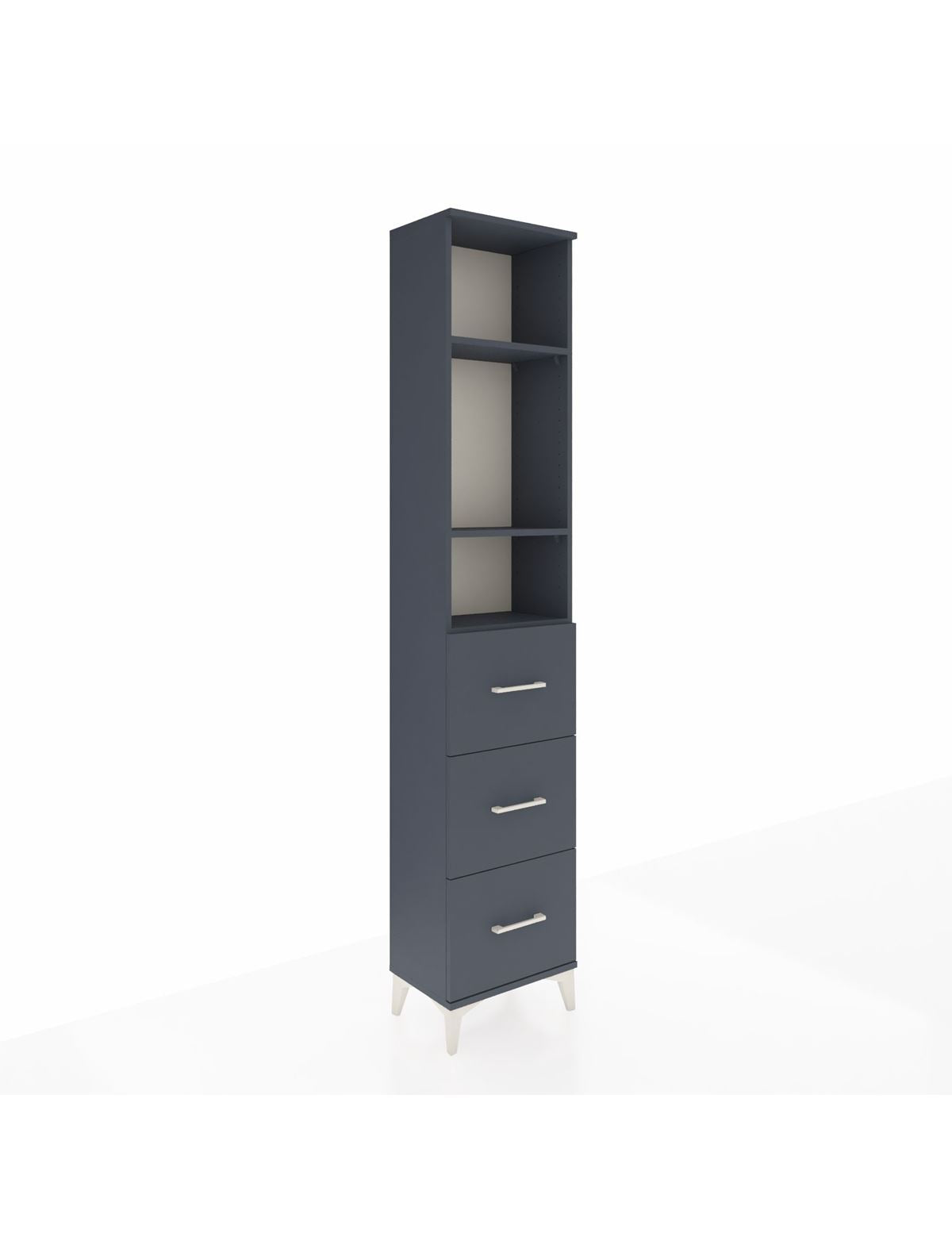 Arges Dolap 3 Raflı 3 Çekmeceli 44x30x221 Antrasit-Antrasit