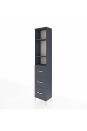 Arges Dolap 3 Raflı 3 Çekmeceli 44x30x221 Antrasit-Antrasit